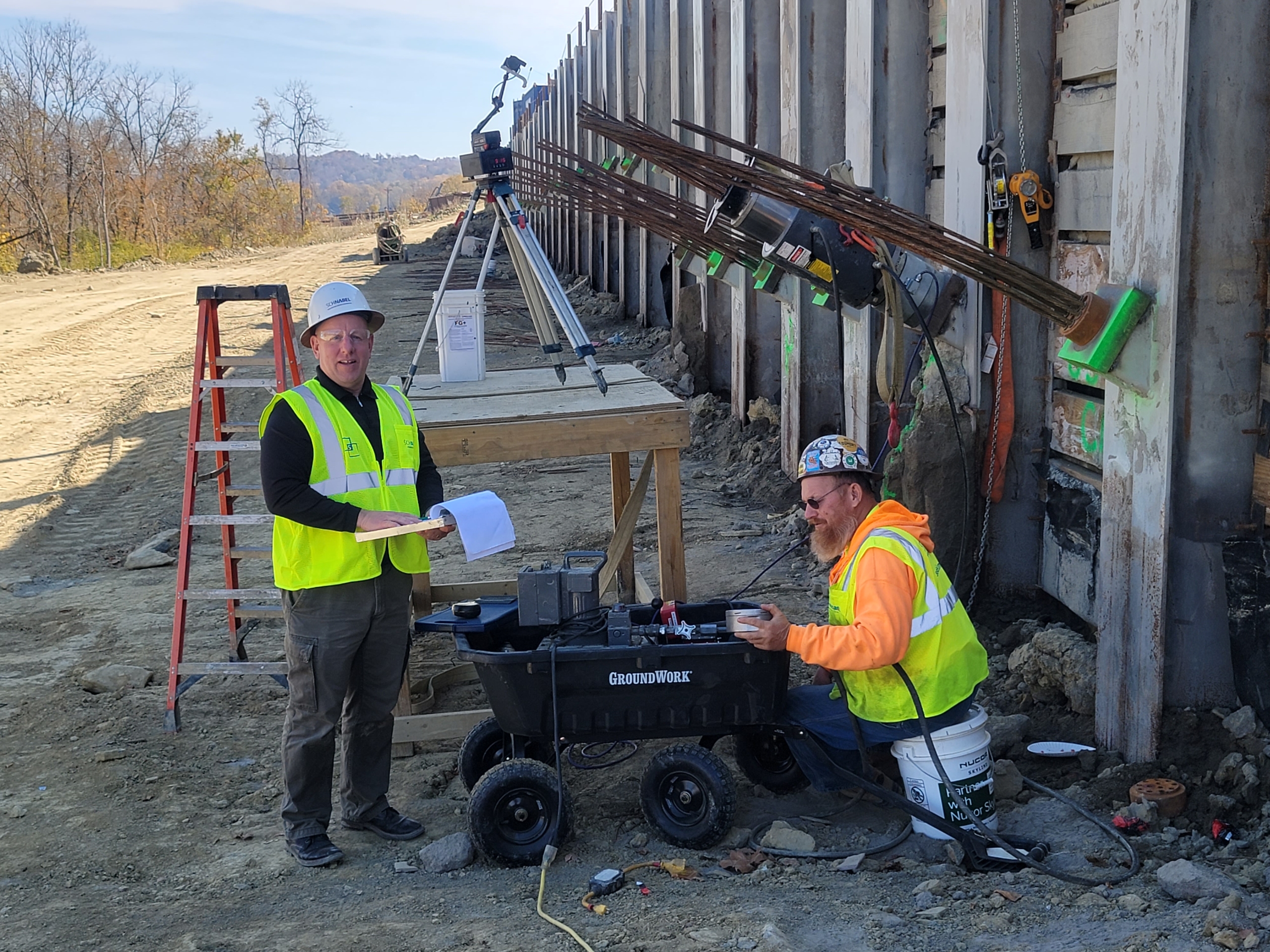 Schnabel uses tiebacks for retaining walls to anchor them into the soil behind an excavation.