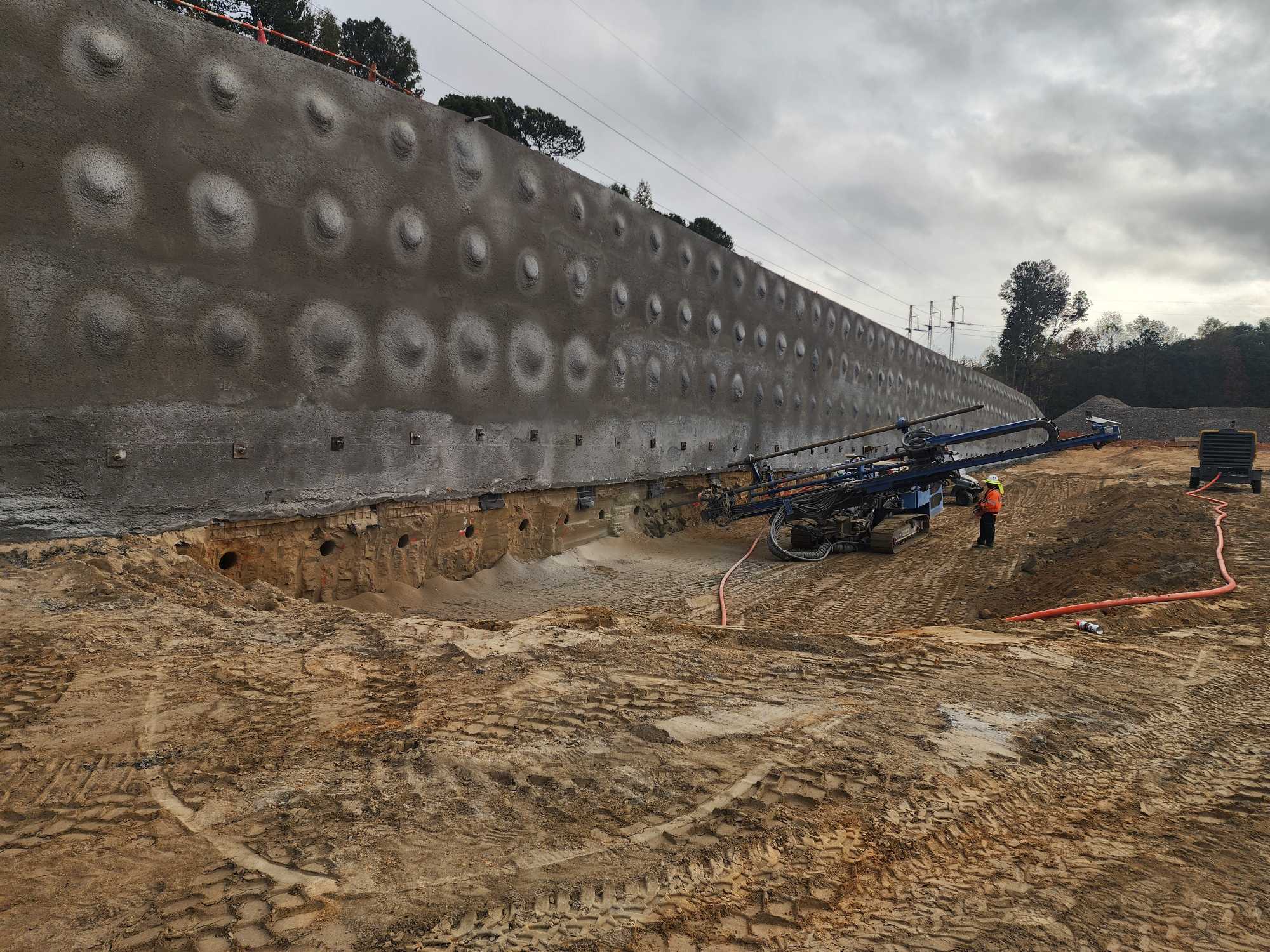 Full Height Permanent Shotcrete Bump Wall shotcrete